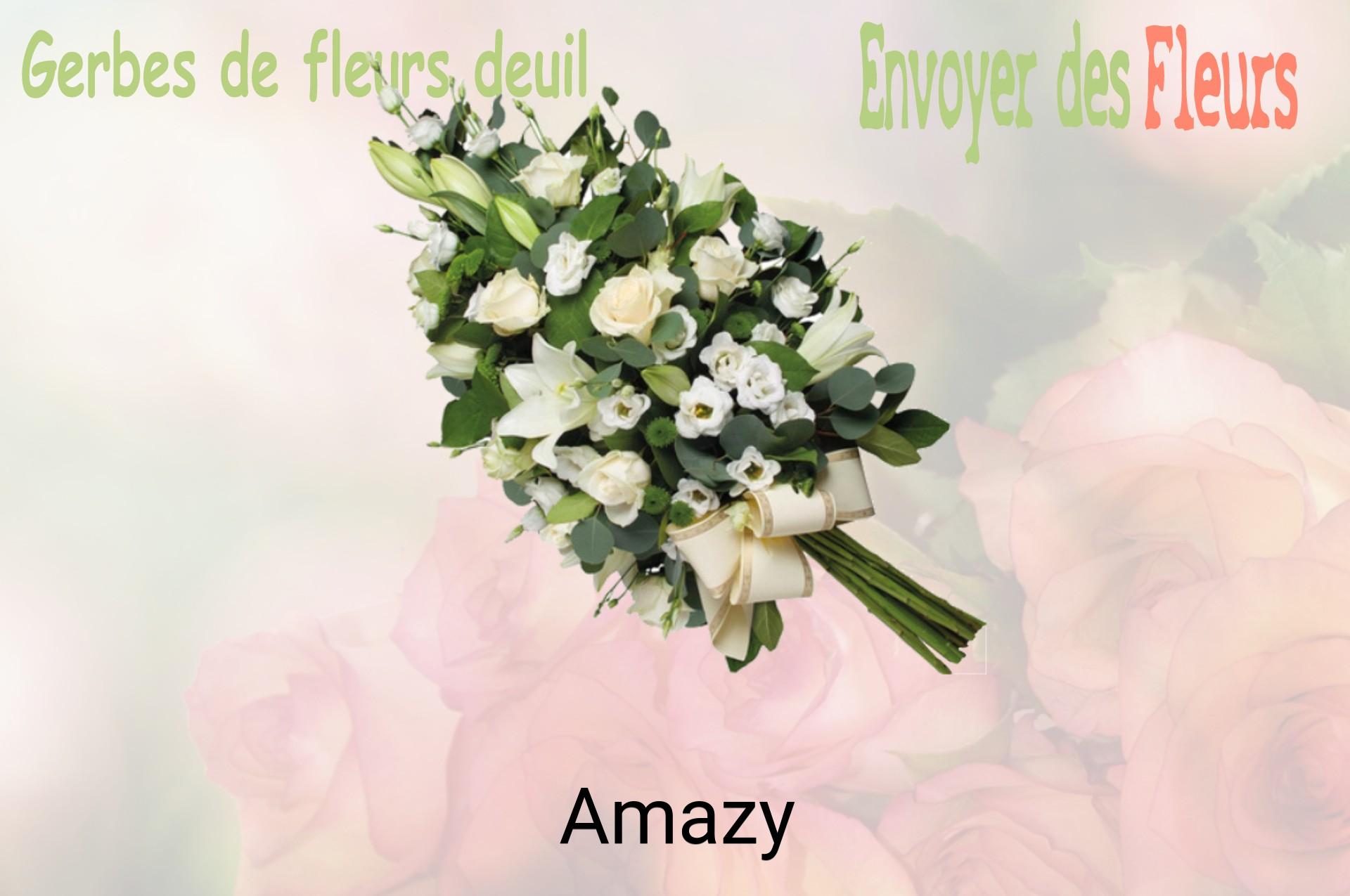 Gerbe de fleurs de deuil livrée à Amazy